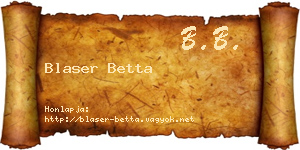 Blaser Betta névjegykártya